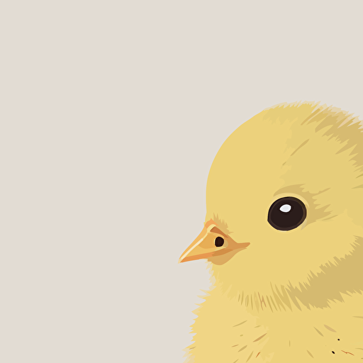 baby yellow chick, flat color vector art