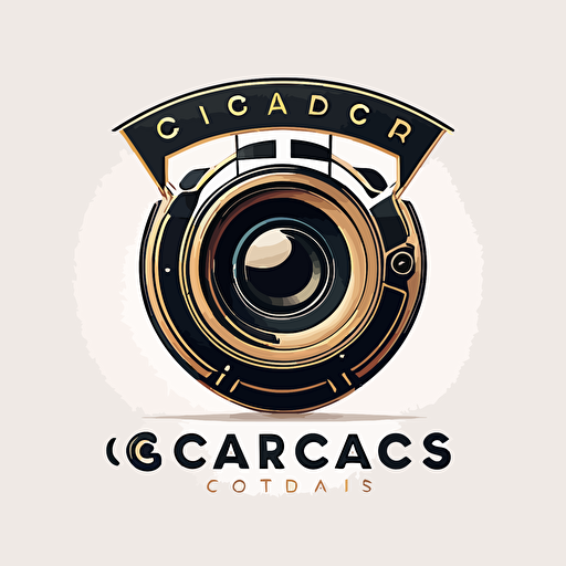 vector logo called StudioCars with the letter O being a camera lens