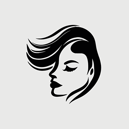iconic logo, beauty, minimalist, black vector on white background