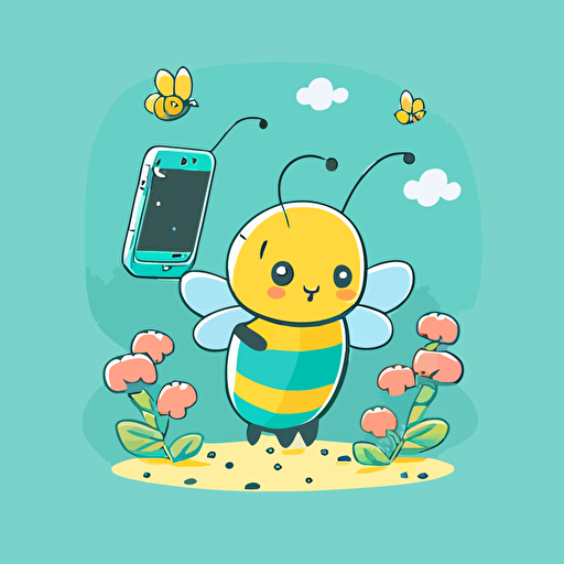 cute flat vector of phone and buzzing