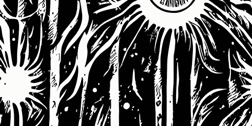 a cartoon vector style illustration of a giant eyeball with lots of veins, goth punk style, lino print paper texture