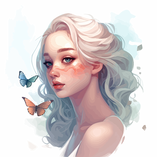 a beautiful butterfly illustration on white background. Clean Cel shaded vector art by lois van baarle, artgerm, Helen huang
