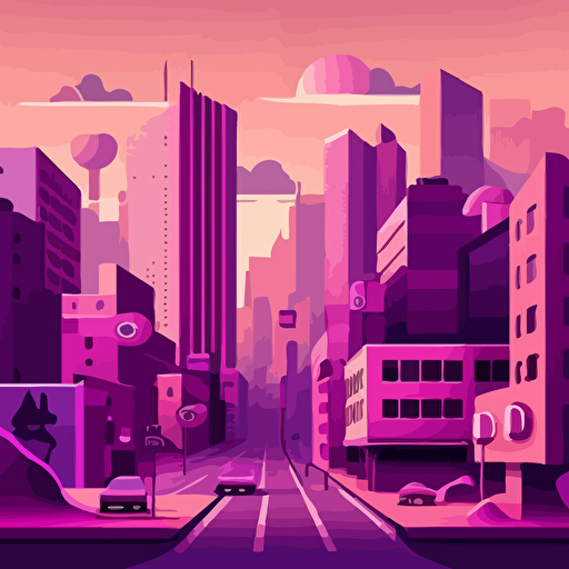 city vector illustration pink and violet colors