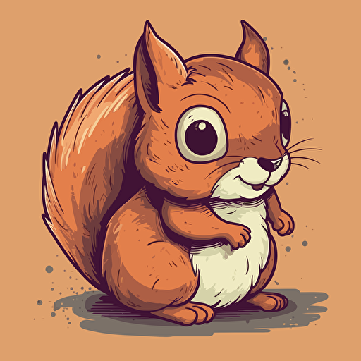 a cute old squirrel, vector, a simple drawing, q 2