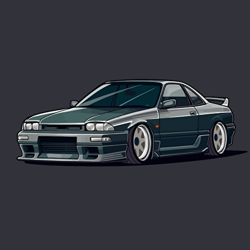 1990s jdm car, jdm styling, vector file, concept art style