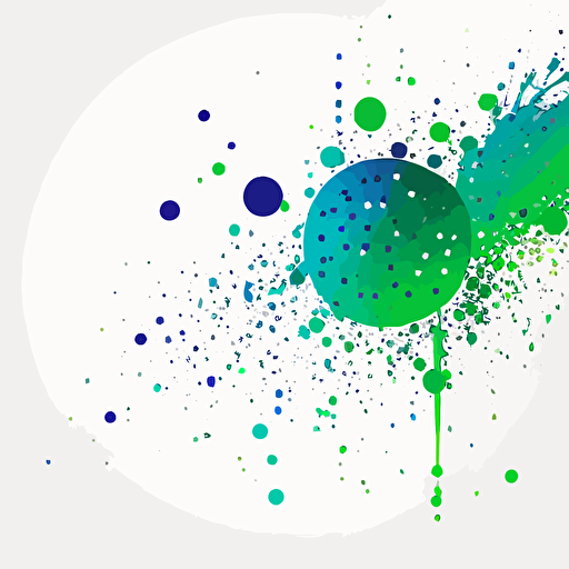 Abstract white background with green a blue dots. Vector illustration 2D
