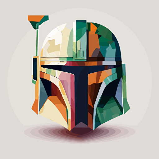 mandalorian helmet colorful abstract, vector logo, vector art, simple, cartoon, 2d