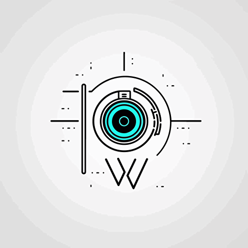 minimal line logo for viewer of cameras, vector, letter w