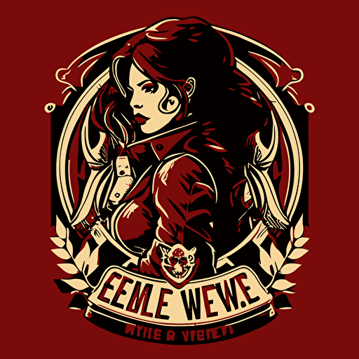 logo for women's motorcycle club, empire, red velvet, behance, flat vector