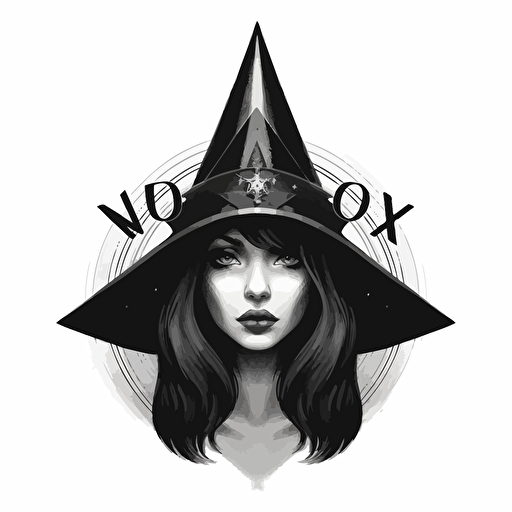 conic retro pictorial of "NOX", black vector, white background