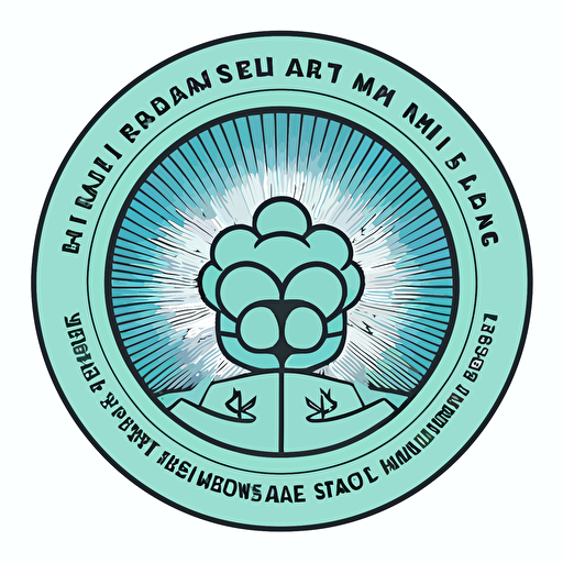 clean, abstract emblem for trades business, mindful mental health, happy, vector