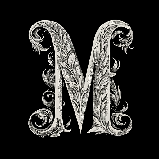 vector image of a letter T and letter M simple black script
