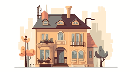 vector flat house cartoon on white background