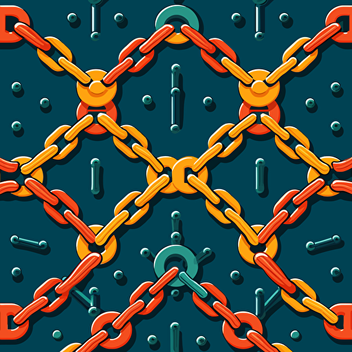 large chains crossing to form an X formation, vector illustration, simple