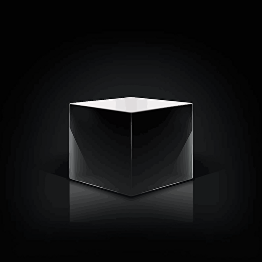 simple vector white box, deep black background