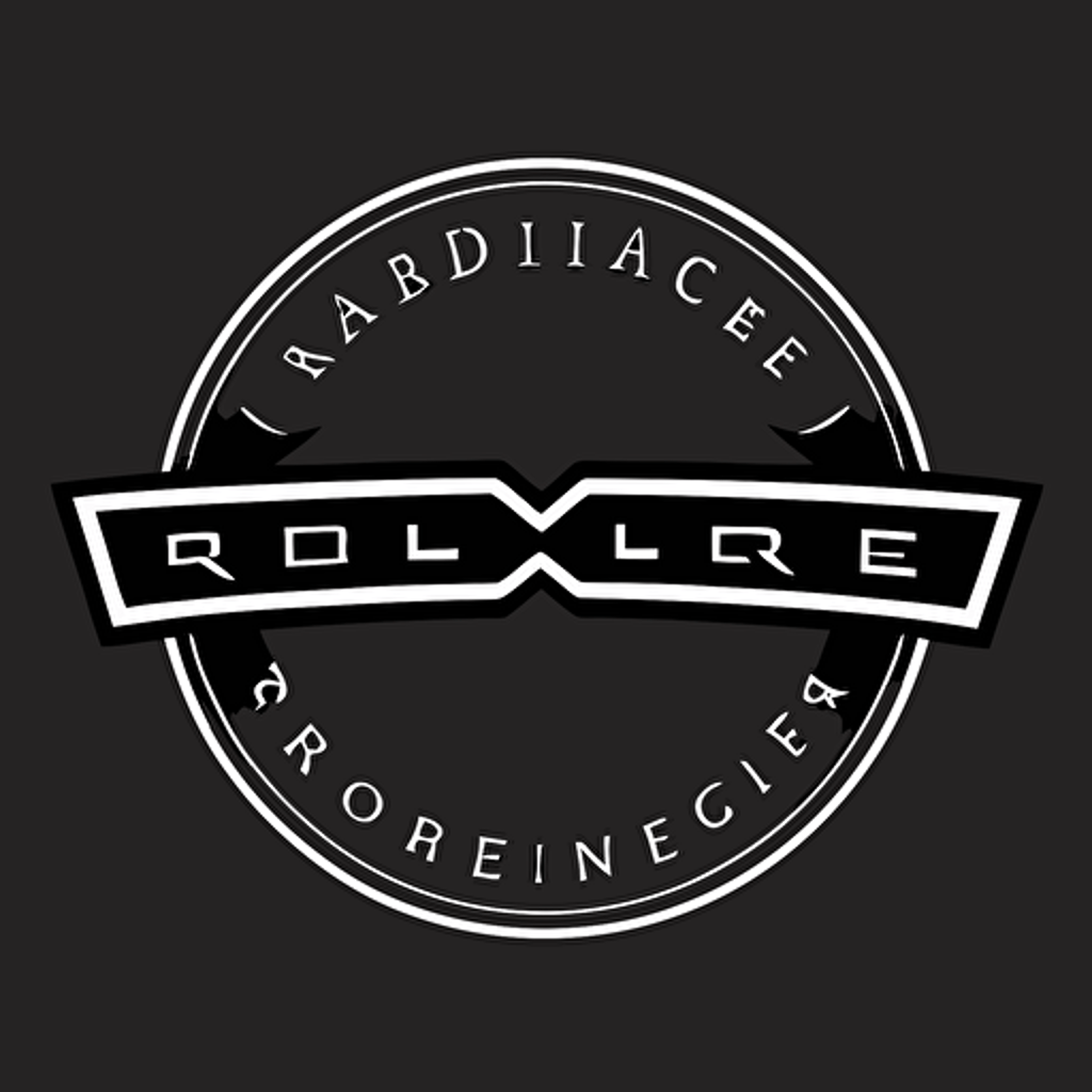 a lettermark for a drone video company named ridge aerial, vector, simple, black and white