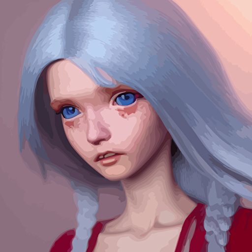 render lily cute 3d young woman long white hair round face light blue eyes bisque skin tone cute freckles light red blush smiling softly wearing casual clothing interior lighting cozy living room background medium shot mid shot hyperdetailed trending artstation unreal engine 4k