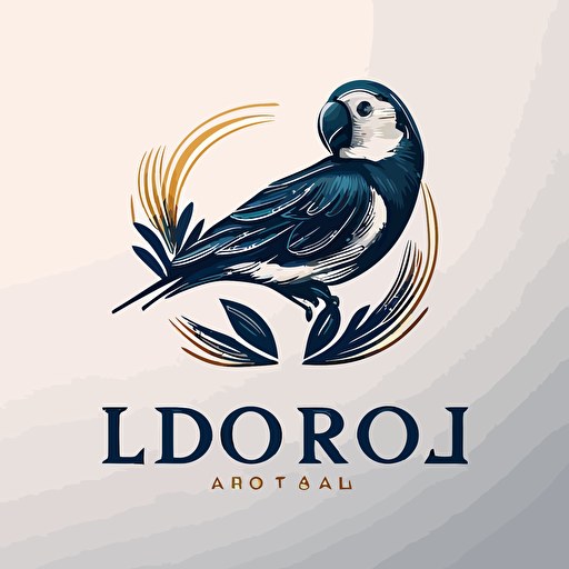 logo de loro en vector, 2d, monocromático, lineas, fondo blanco, icononico