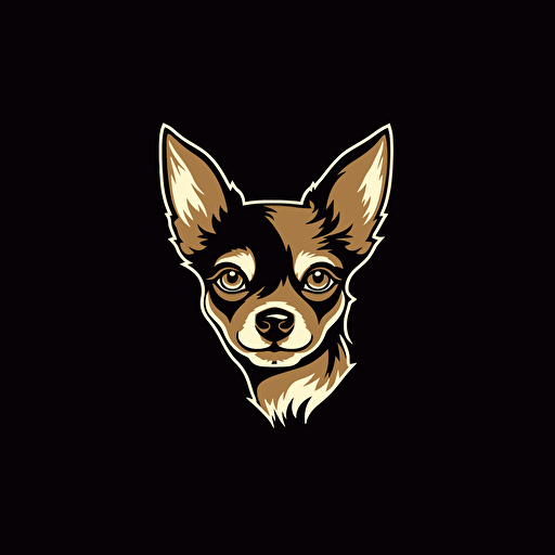 A vector logo of a chihuahua, very simple, modern, memorable, sophisticated, elegant, luxurious