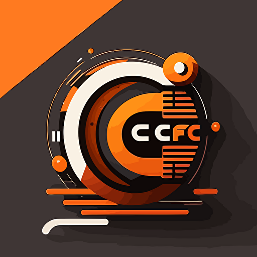 modern, vector, flat, logo for radio station, letter c