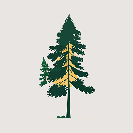 simple shapes minimalist flat vector image of douglas fir tree