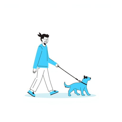 people walking a dog
