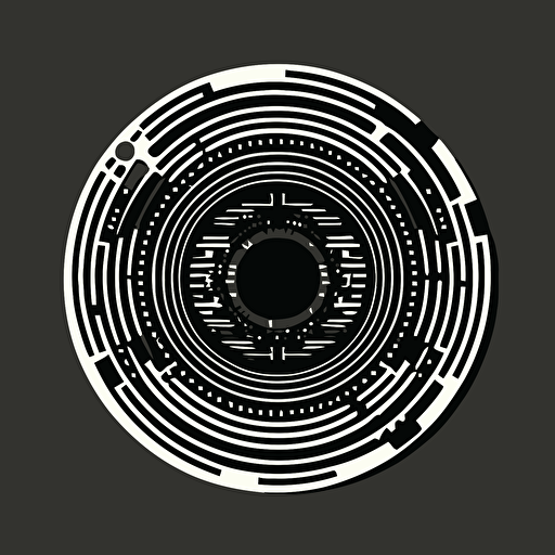 vector illustration of digital circle, tech circle, IT elements, simple, logo