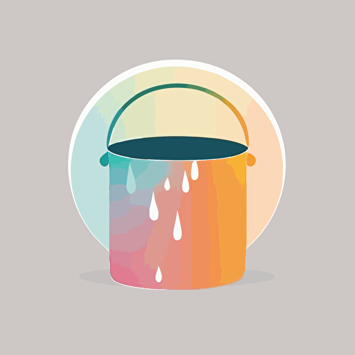 flat vector logo of circle, gradient, drop of water wrapped bakchoe bucket, simple minimal, by Ivan Chermayeff