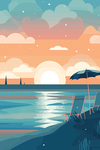 Background image, beach, flat vector