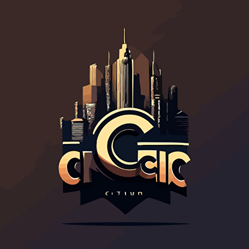 modern, vector, minimalistic, flat, logo for radio station, city, metropolis, letter c