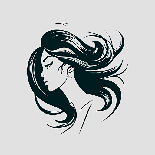 minimal windy hair vectorized logo. “Viasanto”