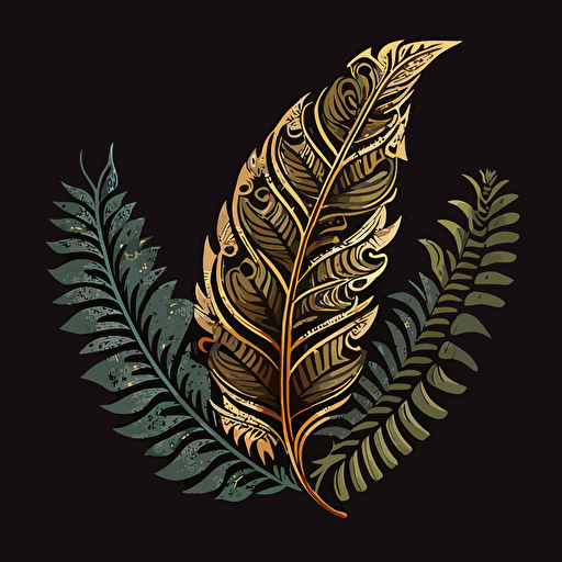 fern, feather, jewelry, as a vector logo