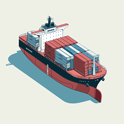 an illustration vector of a container ship