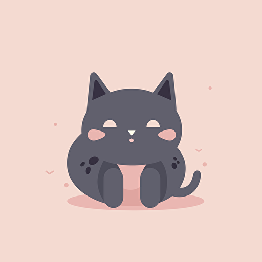 kawaii,SVG, cat, minimalist, vector flat 2d