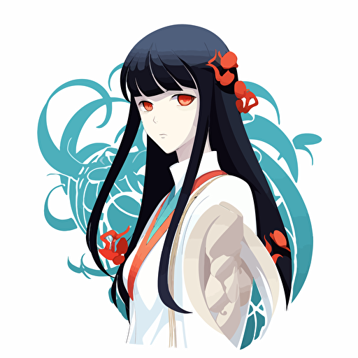 anime vector design, white background, clean