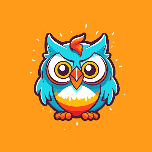 simple logo design of cute happy owl, flat 2d, esport, vector, company logo, macdonalds sing style, graffiti style, Lacoste sign style @Young126