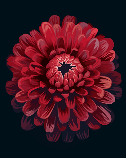 a big red flower top. Vector illustration