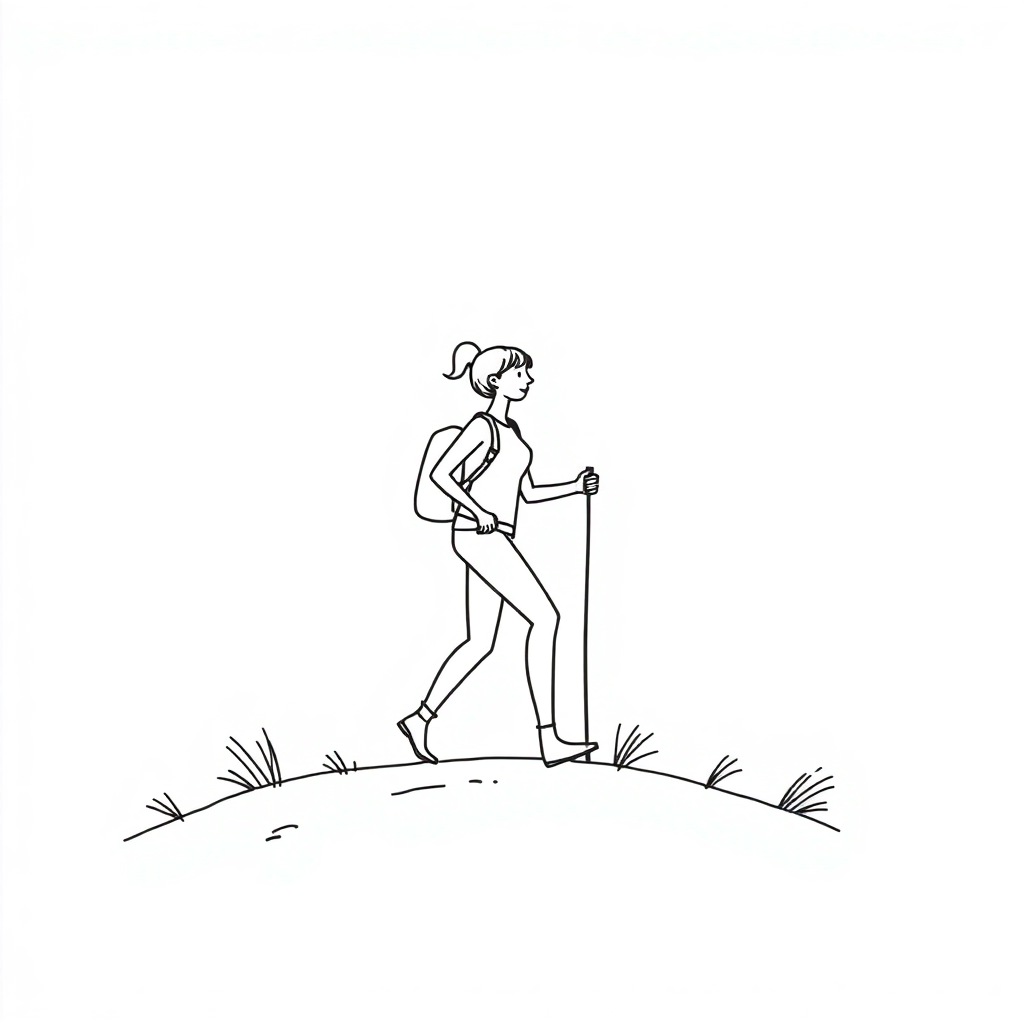 a woman hiking
