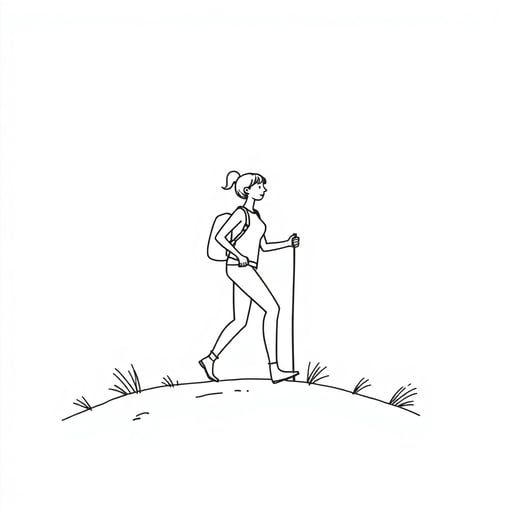 a woman hiking