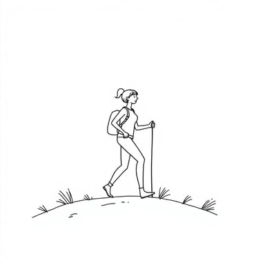 a woman hiking