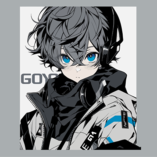 A monochromatic boy icon, using grayscale tones and a pop of color to create a visually engaging and stylish design, vector illustration,