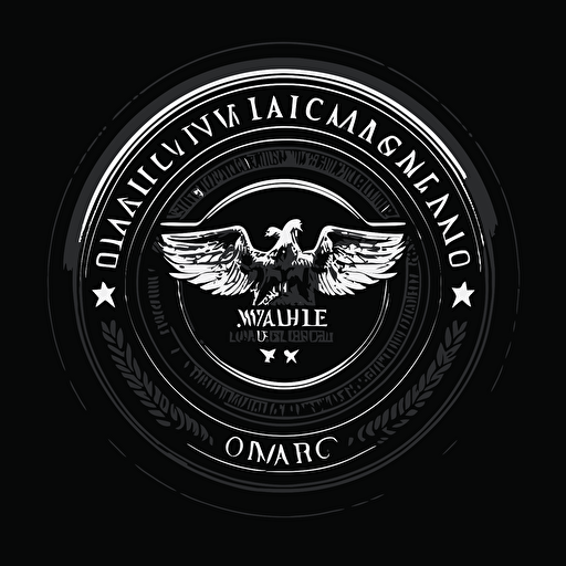 white movie company seal black background vector file