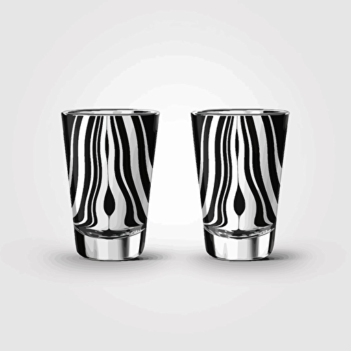 black and white vector design illustration for shot glasses , open form , not on shot glasses v5.1