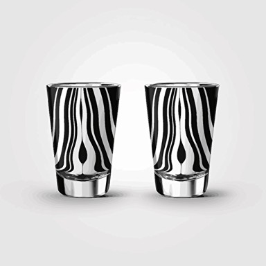 black and white vector design illustration for shot glasses , open form , not on shot glasses v5.1