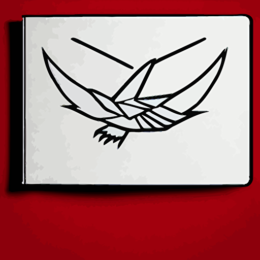 geometric white eagle flying open black book icon red background vector simple logo cgsociety artstation octane render