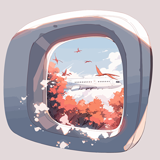 airplane window illustration vector art