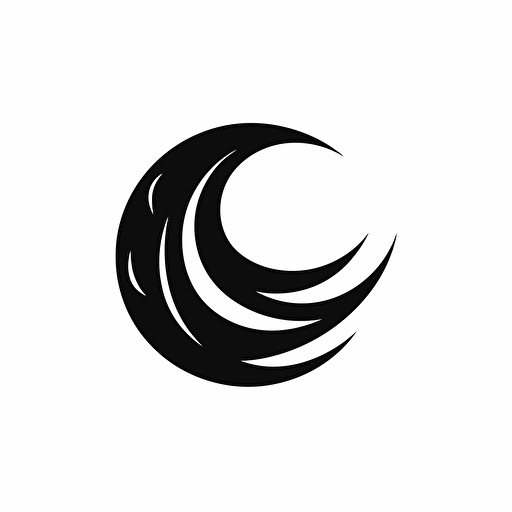 iconic pictorial logo of crescent moon with overlayed text "NOX", black vector, white background