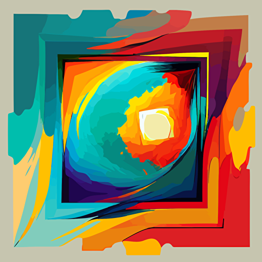 abstract square, colorful, van gogh style, vector,