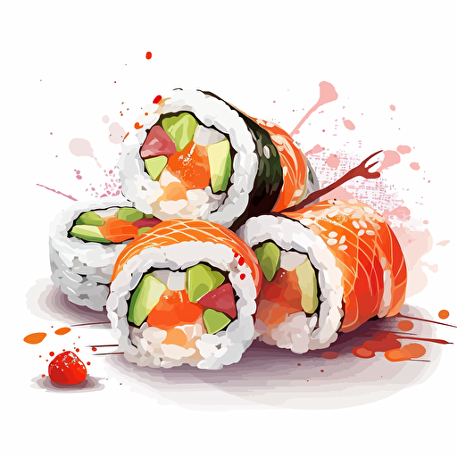 sushi, vector art, white background