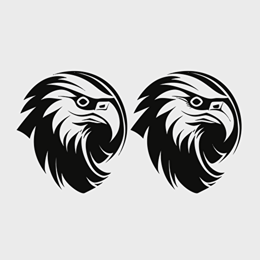 Trust Eagle, icon, Many Sides view, comic vector illustration style, flat design, minimalist logo, minimalist icon, flat icon, adobe illustrator, cute,Black and white, white background, simple